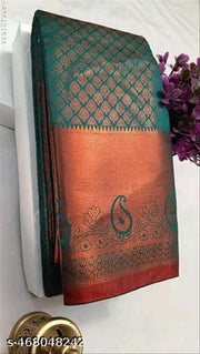 Kanjivaram copper zari pure softy silk saree