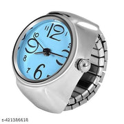 Finger Ring Watch, Fashion Jewelry Lady Girl Steel Round Finger Ring watcht Fits Most Women and Men