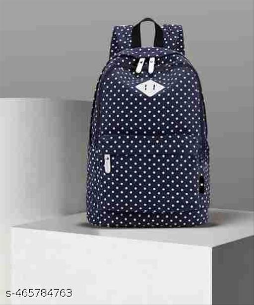 Lightweight Casual Daypack Canvas Polka Dot Backpack 14-15 Laptop Pc School Bag for Teenage Girls
