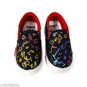 Coolz Kids Stylish Casual Comfortable Lightweight Shoes Pogo-2A Black for 1-4 Years Boys and Girls