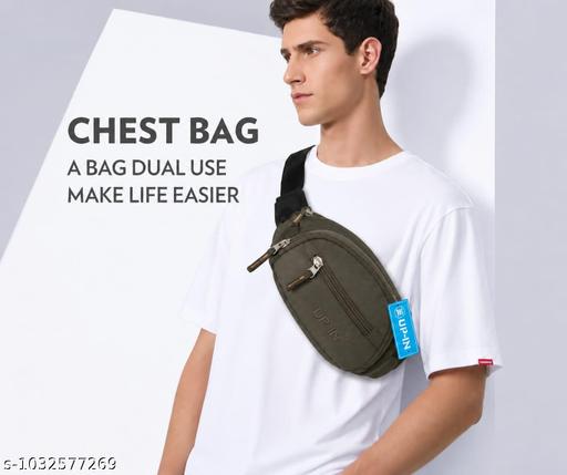 Unisex Waist Bag | Multi Pocket Travel Waist Pouch | Adjustable Belt Bag | Olive Green