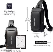 Waterproof Polyester Slim Unisex Crossbody Sling Bag Chest Backpack Men's Shoulder Bag, Leisure Travel Handbag, Hard Shell Anti-Theft Chest Bag(1pc).