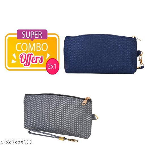 2 pcs Combo set Clutch Chamki - Blue Grey