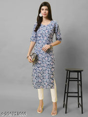 Polyster/Crepe fabric-Kurti For Women