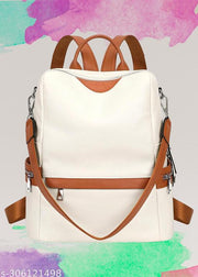 White leather Backpack for Women Elegant Genuine Backpack Purse Ladies Leather Shoulderbag