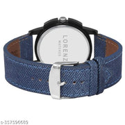 LORENZ CM-105WL-05  Gift Combo of Men's Black Dial Watch and Blue Denim Wallet
