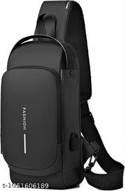 Waterproof Polyester Slim Unisex Crossbody Sling Bag Chest Backpack Men's Shoulder Bag, Leisure Travel Handbag, Hard Shell Anti-Theft Chest Bag