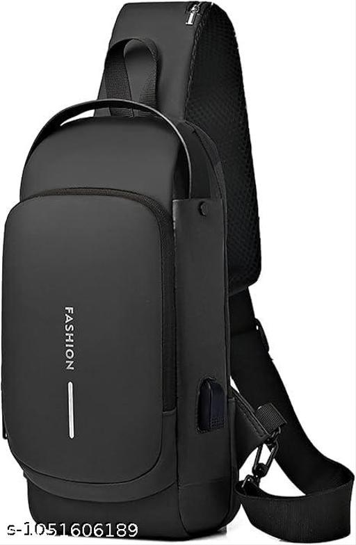 Waterproof Polyester Slim Unisex Crossbody Sling Bag Chest Backpack Men's Shoulder Bag, Leisure Travel Handbag, Hard Shell Anti-Theft Chest Bag