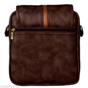 LOREM Brown Stylish Faux Leather Cross Body Sling Bag For Men SL02