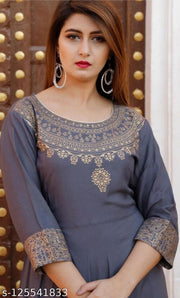 Womens Rayon Printed Anarkali Kurti