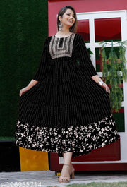 embroidered anarkali kurta for women