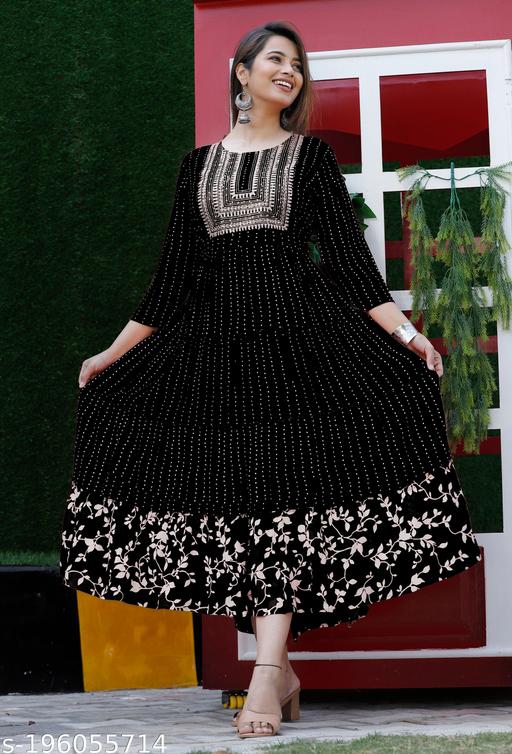 embroidered anarkali kurta for women