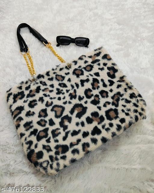 Luxurious Tiger Fur Tote Bag – Spacious, Soft, and Stylish with a Single Zipper Pocket
