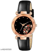 Timeless Antique Dial Analog Watch with Comfortable Leather Strap (Black)