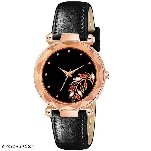Timeless Antique Dial Analog Watch with Comfortable Leather Strap (Black)