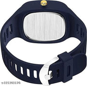 Navy Blue Analog Watch With MOR Ring