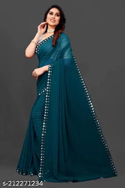 NEW FENCY GEORGETTE CUT WORK SAREE