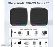 Compact Computer Speaker System with Vibrant RGB Illumination and Clear Sound Experience