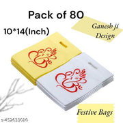 CARRY CLOUD 10x14 Inches Ganesh Ji Bags: Perfect for Festivals and Events, Durable Printed Bags, Stylish Printed Tote (Pack of 80)