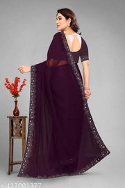 VEERAIVA SOFT GEORGETTE WITH SIROSKI DIAMONDS WORK WEDDING CREATION & PARTY WEAR SAREE
