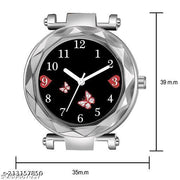 butterfly Dial Black Luxury Mesh Magnet Buckle Watches For girls Fashion Mysterious Lady Analog Watch for girls and women Analog Watch - For Girls