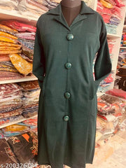 Winter Coat Style Kurta with collars and  Front Buttons and Side Pockets