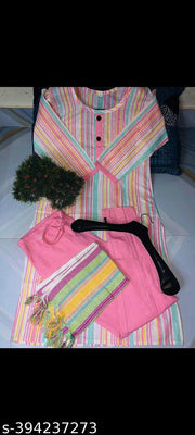 Very traditional cotton dress kurti Trousers And Dupatta Complete Suit