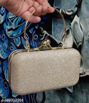 fancy partywear shimmer clutch with handle