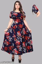Polyster/Crepe fabric-Kurti Aanarkali