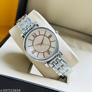 sliver Round Metal BD Analog Girls and Women Watch