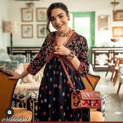 Trendy Fancy Wear New Stylish Printed Anarkali Kurti for Women's Ethnic Wear Gown