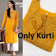 rayon kurti embroidery straight