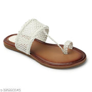 New kolhapuri slim flats for women White