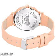  Dhara Time Branded Best Quality Ethnic Embossed Designer Shine Round Dial with Slim Fit Alluring Leather Belt Women Analog Watches for Girls