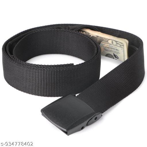 Money Belts for Travel for Men, Nylon Military Tactical Mens Belt with Zinc Alloy Buckle, Security Travel Money Belt with Hidden Money Pocket - Black