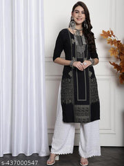 Stylish Women's Crepe Digital Printed Straight Kurti [Pack of 5]