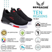 Bersache Lightweight Sports Outdoor,walking, Gym, Training,Running and Hiking Shoes For Men (Black)-PRI-9047