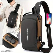 Waterproof Polyester Slim Unisex Crossbody Sling Bag Chest Backpack Men's Shoulder Bag, Leisure Travel Handbag, Hard Shell Anti-Theft Chest Bag
