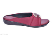 Glow walk Flat Sandals Maroon Slipper for Women , Women's Fashion Sandal Leather, Comfortable & Stylish Wedges for Casual & Formal Occasions, Comfortable Lycra Slippers For Women, Flats for Women Stylish Latest Girls Sandals