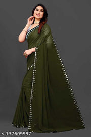 NEW FENCY GEORGETTE CUT WORK SAREE