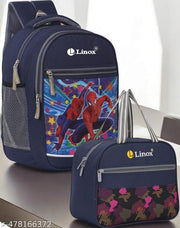 Good Quality Waterproof School bag Spiderman Barbie And lunch bag Class (Nursery to 1st std)