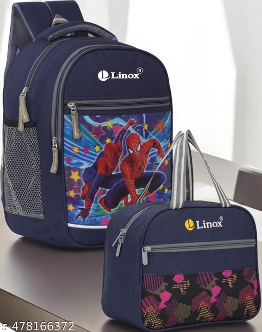 Good Quality Waterproof School bag Spiderman Barbie And lunch bag Class (Nursery to 1st std)