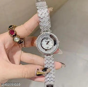 Awesome Prices Treder silver Fashion Women Watch With Diamond Watch Ladies Top Luxury Brand Ladies Casual Women's Bracelet Crystal Watches