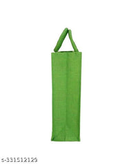 Printed Eco-Friendly Tribal Canvas Print Jute Bag/Shopping Bag/Grocery Bag with Zip Closure (green), Pack of 3
