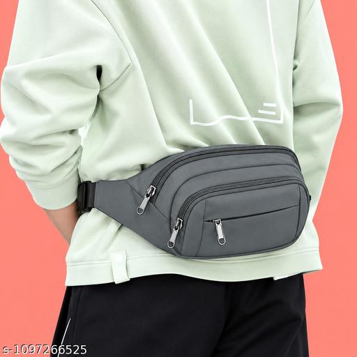 Waist Bag, Multi-Pocket Lightweight, Durable Compact Fanny Pack (Grey)