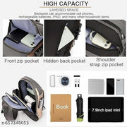 Valija Sling Bag for Men Stylish Crossbody Backpack for Men & Women, Anti-Theft Chest Bag with USB Charging Port