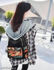 Women's Small Backpack For College Office Travelling ( Black )