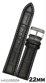 black 22 mm crock belt all smart watch and analogue watch for men