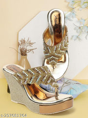Albela Women's Trendy Partywear & Bridal Wedge Heel Sandal