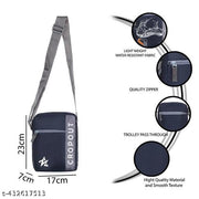 Fancy Nylon Blue Sling Cross Body Travel Office Business Messenger one Side Shoulder Bag for Men and Women